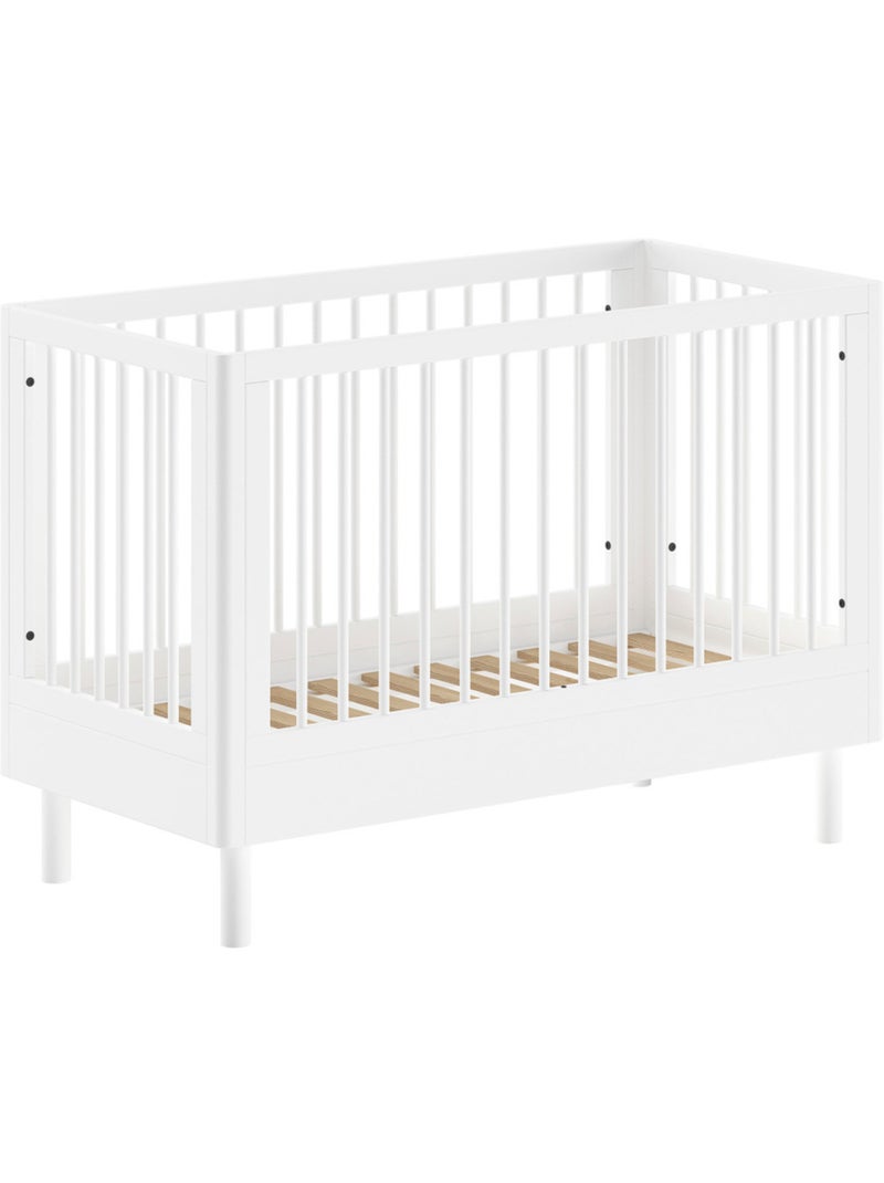 Lit bébé en hêtre massif  AUBANE Blanc - Kiabi