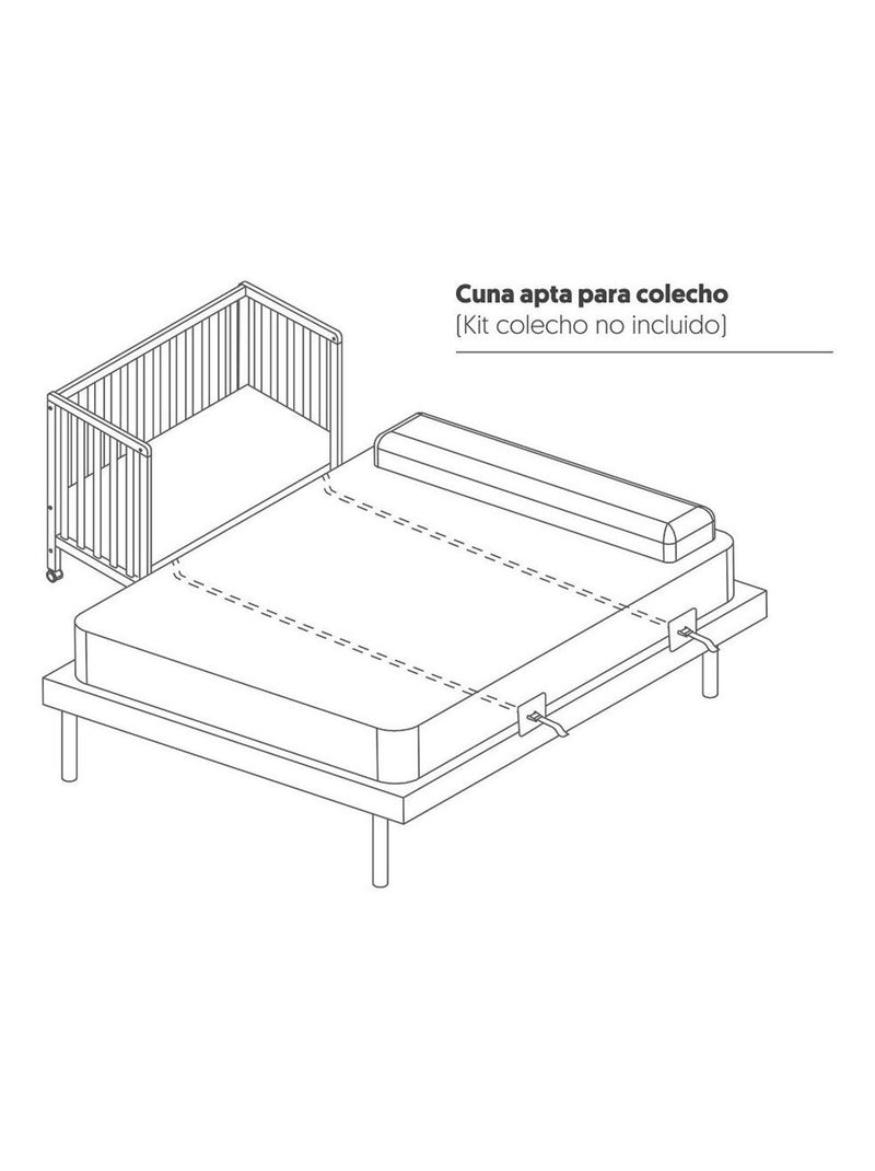 Lit Bébé en hetre Mod. Basic - blanc Blanc - Kiabi