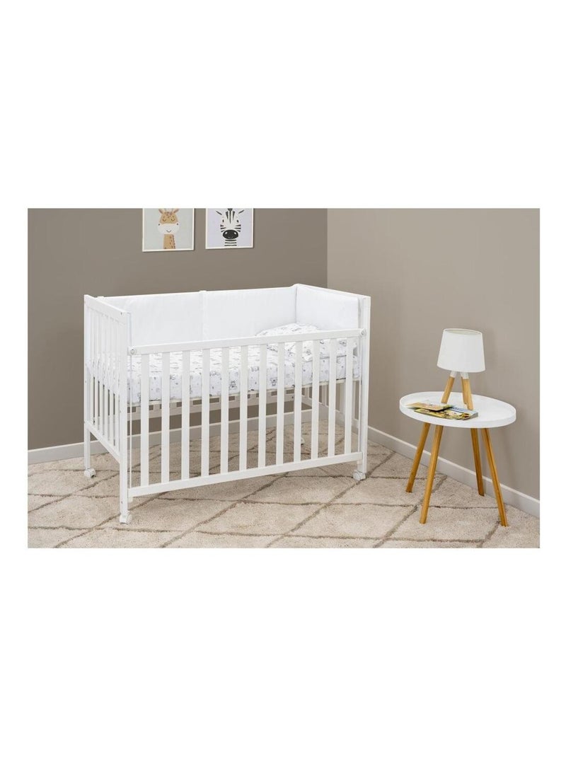 Lit Bébé en hetre Mod. Basic - blanc Blanc - Kiabi
