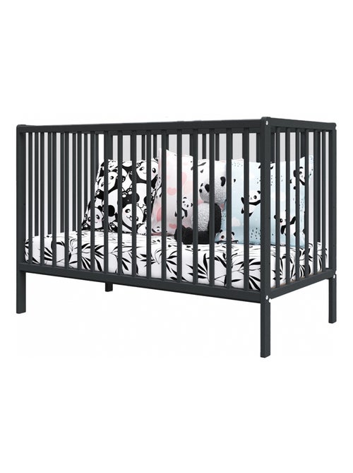 Lit bébé évolutif - ANNA - 120x60 cm - Anthracite - Kiabi Lit bébé évolutif - ANNA - 120x60 cm - Anthracite - Kiabi