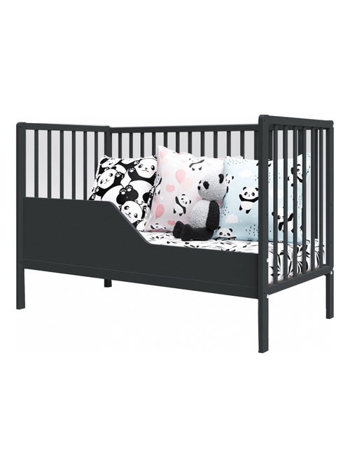 Lit bébé évolutif - ANNA - 120x60 cm - Anthracite - Kiabi Lit bébé évolutif - ANNA - 120x60 cm - Anthracite - Kiabi