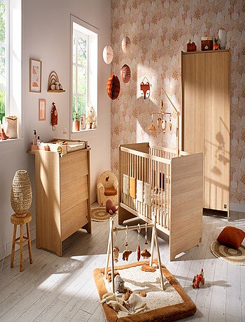 Lit bébé évolutif - Little Big Bed en bois décor chêne miel - SAUTHON