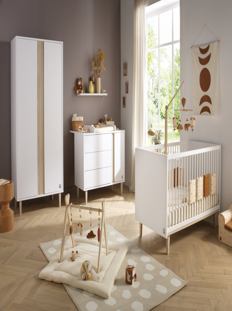 Lit bébé évolutif - Little Big bed sur pieds bois - SAUTHON Blanc Marron - Kiabi