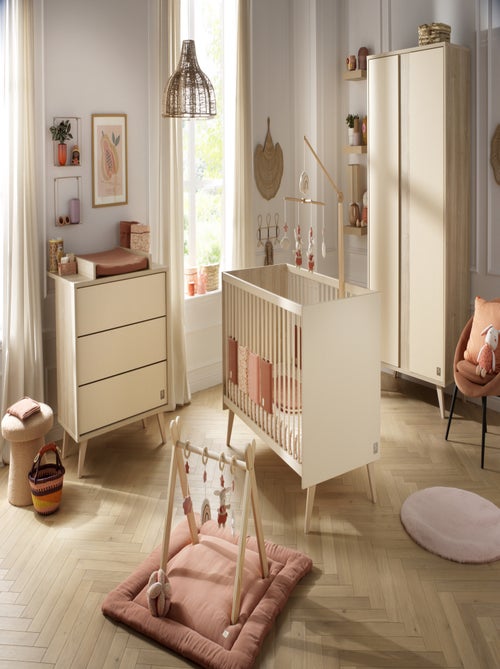 Lit bébé évolutif - Little Big Bed sur pieds en bois avec têtes panneaux imitation bois - SAUTHON - Kiabi