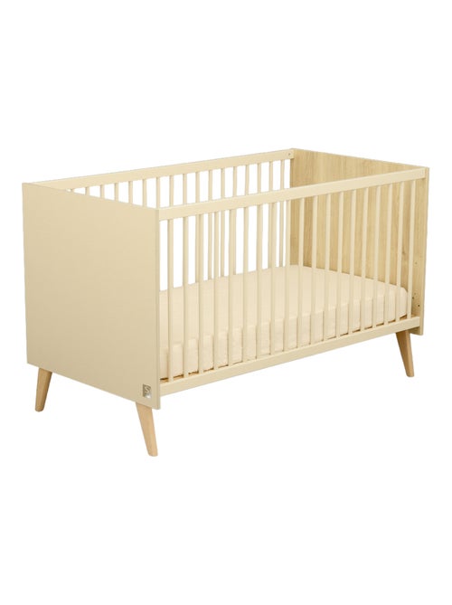 Lit bébé évolutif - Little Big Bed sur pieds en bois avec têtes panneaux imitation bois - Kiabi