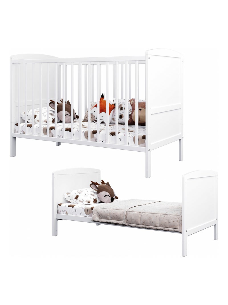 Lit bébé évolutif - LOUIS - 120x60 cm Blanc - Kiabi