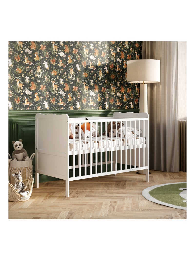 Lit bébé évolutif - LOUISE - 120x60 cm Blanc - Kiabi