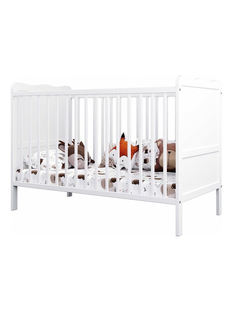 Lit bébé évolutif - LOUISE - 120x60 cm Blanc - Kiabi