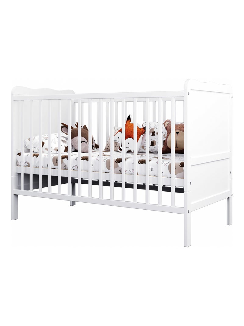 Lit bébé évolutif - LOUISE - 120x60 cm Blanc - Kiabi