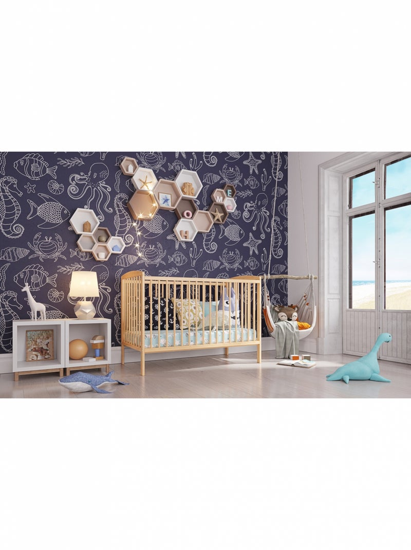 Lit bébé évolutif - NINA - 120x60 cm - Bois Beige - Kiabi