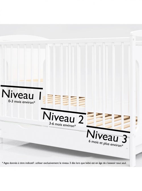 Lit bébé évolutif - NINA - 120x60 cm - Kiabi Lit bébé évolutif - NINA - 120x60 cm - Kiabi