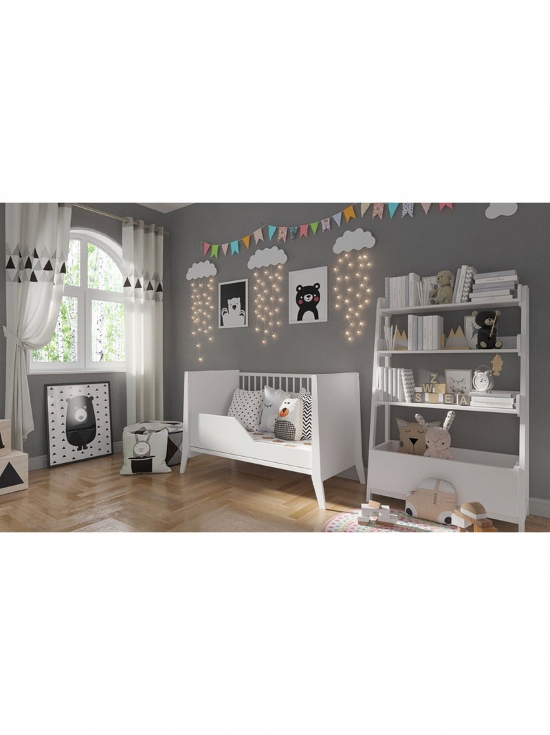 Lit bébé évolutif - ZOÉ - 120x60 cm Blanc - Kiabi