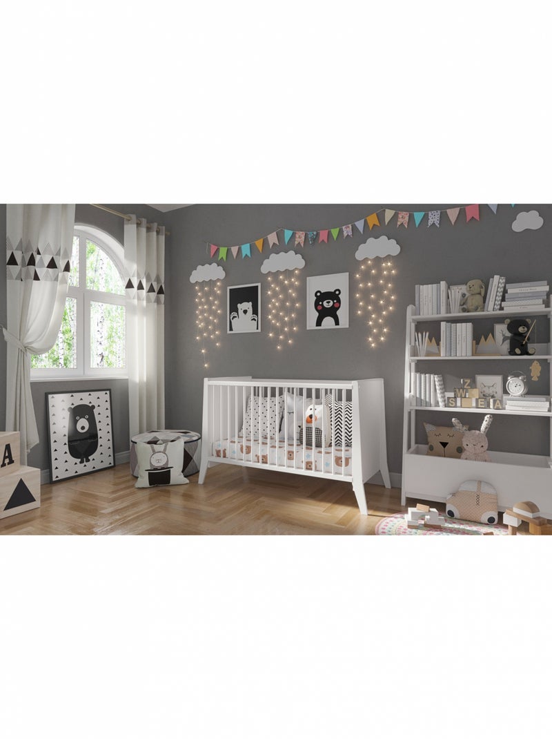 Lit bébé évolutif - ZOÉ - 120x60 cm Blanc - Kiabi