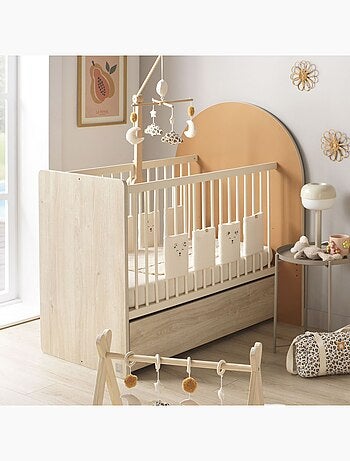 Lit bébé évolutif 120x60 en 90x190- tête de lit arche - SAUTHON