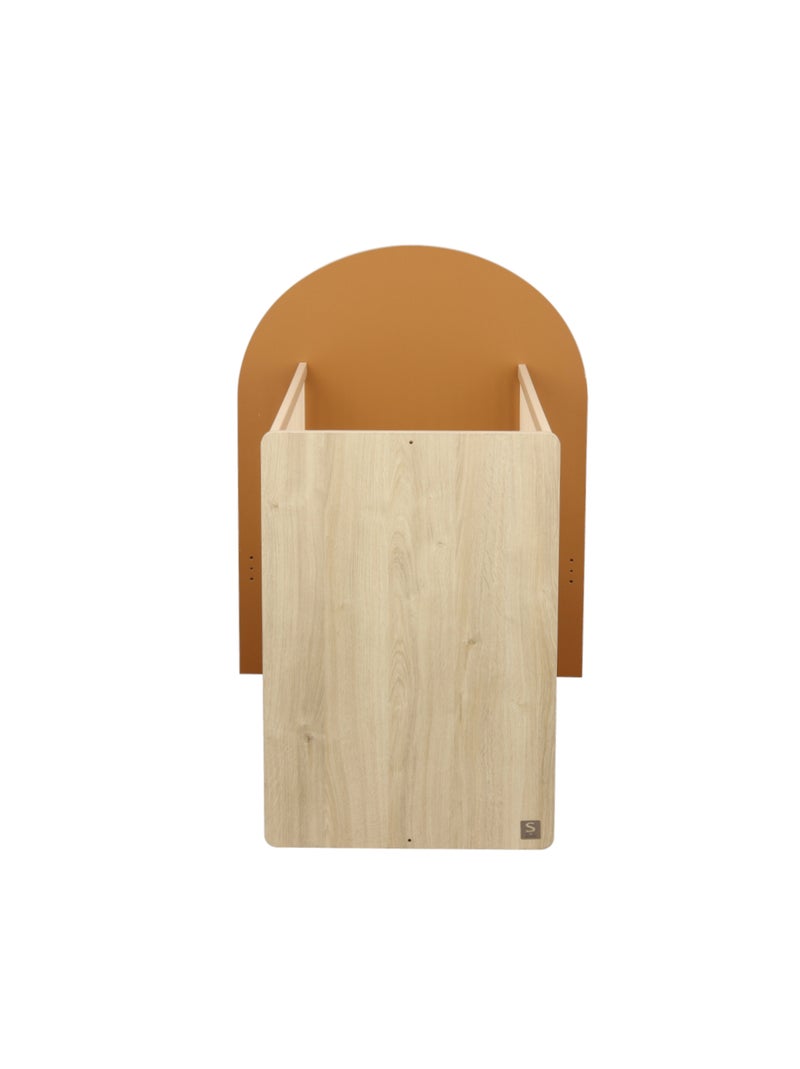 Lit bébé évolutif 120x60 en 90x190 - tête de lit arche - SAUTHON Marron caramel - Kiabi