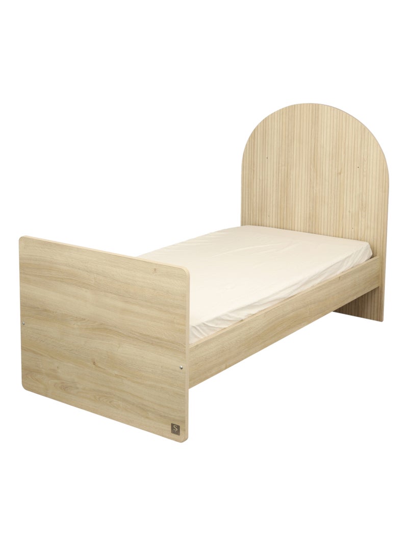 Lit bébé évolutif 120x60 en 90x190 - tête de lit arche - SAUTHON Marron - Kiabi
