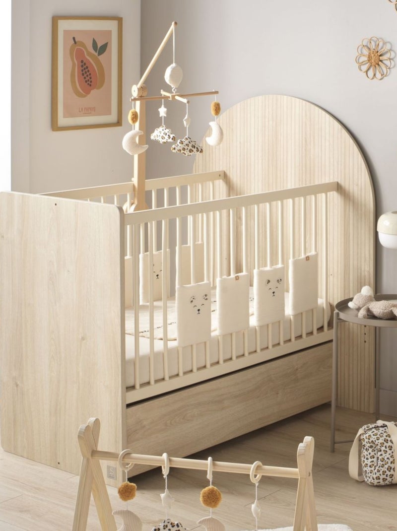 Lit bébé évolutif 120x60 en 90x190 - tête de lit arche - SAUTHON Marron - Kiabi