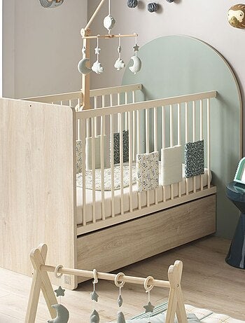 Lit bébé évolutif 120x60 en 90x190- tête de lit arche - SAUTHON