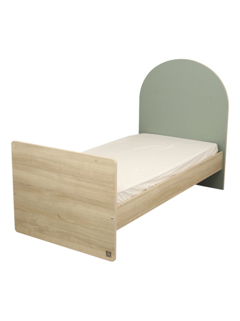 Lit bébé évolutif 120x60 en 90x190 - tête de lit arche - SAUTHON Vert - Kiabi