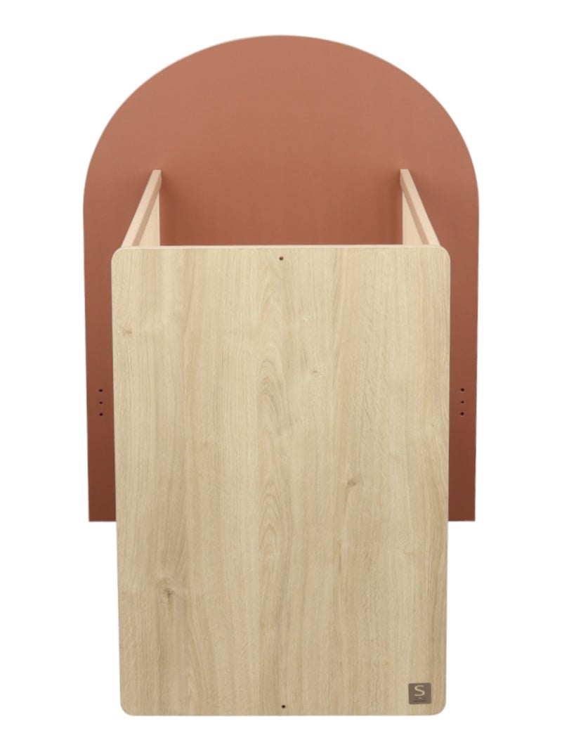 Lit bébé évolutif 120x60 en 90x190- tête de lit arche - SAUTHON Rouge - Kiabi