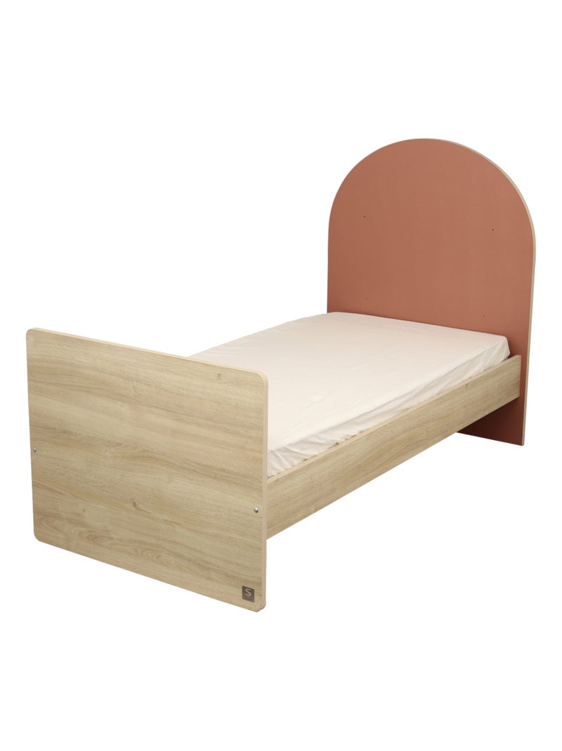 Lit bébé évolutif 120x60 en 90x190- tête de lit arche - SAUTHON Rouge - Kiabi