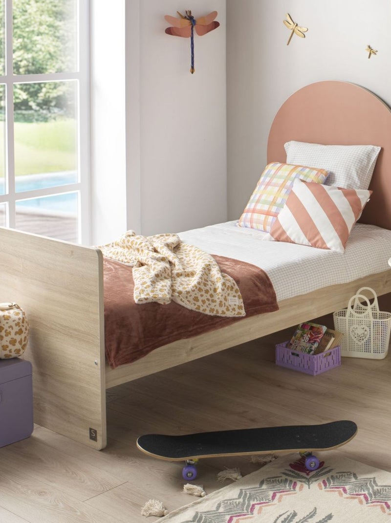 Lit bébé évolutif 120x60 en 90x190- tête de lit arche - SAUTHON Rouge - Kiabi
