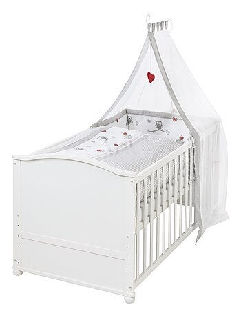 Lit bébé évolutif 70 x 140 avec literie complète 'Adam et Eule' ROBA