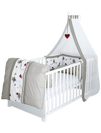 Lit bébé évolutif 70 x 140 avec literie complète 'Adam et Eule' ROBA