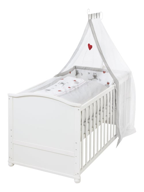 Lit bébé évolutif 70 x 140 avec literie complète 'Adam et Eule' ROBA - Kiabi
