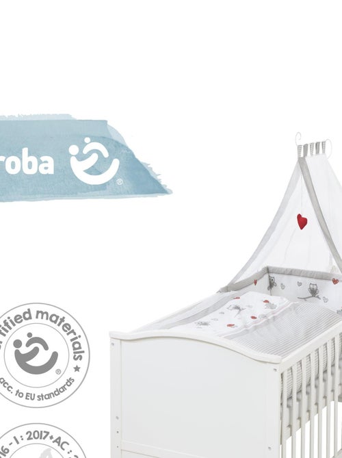 Lit bébé évolutif 70 x 140 avec literie complète 'Adam et Eule' ROBA - Kiabi