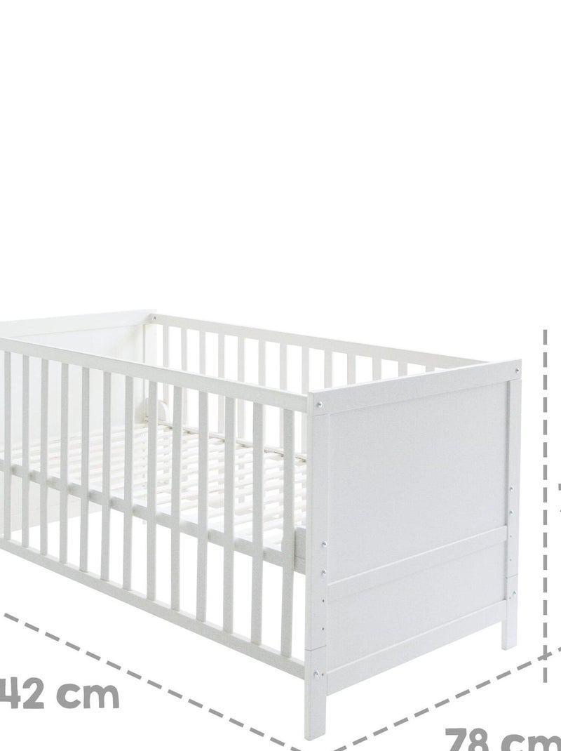 Lit bébé évolutif 70 x 140 avec literie complète 'Sternenzauber' ROBA Blanc - Kiabi