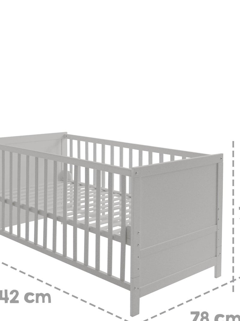 Lit bébé évolutif 70 x 140 avec literie 'Sternenzauber' ROBA Gris - Kiabi