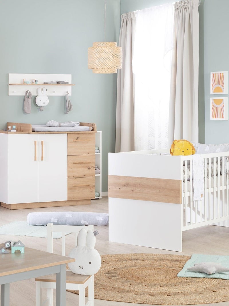 Lit bébé évolutif 70 x 140 convertible en lit enfant 'Lion' ROBA Blanc Marron - Kiabi