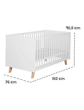 Lit bébé évolutif 70 x 140 convertible en lit enfant 'Smile' ROBA