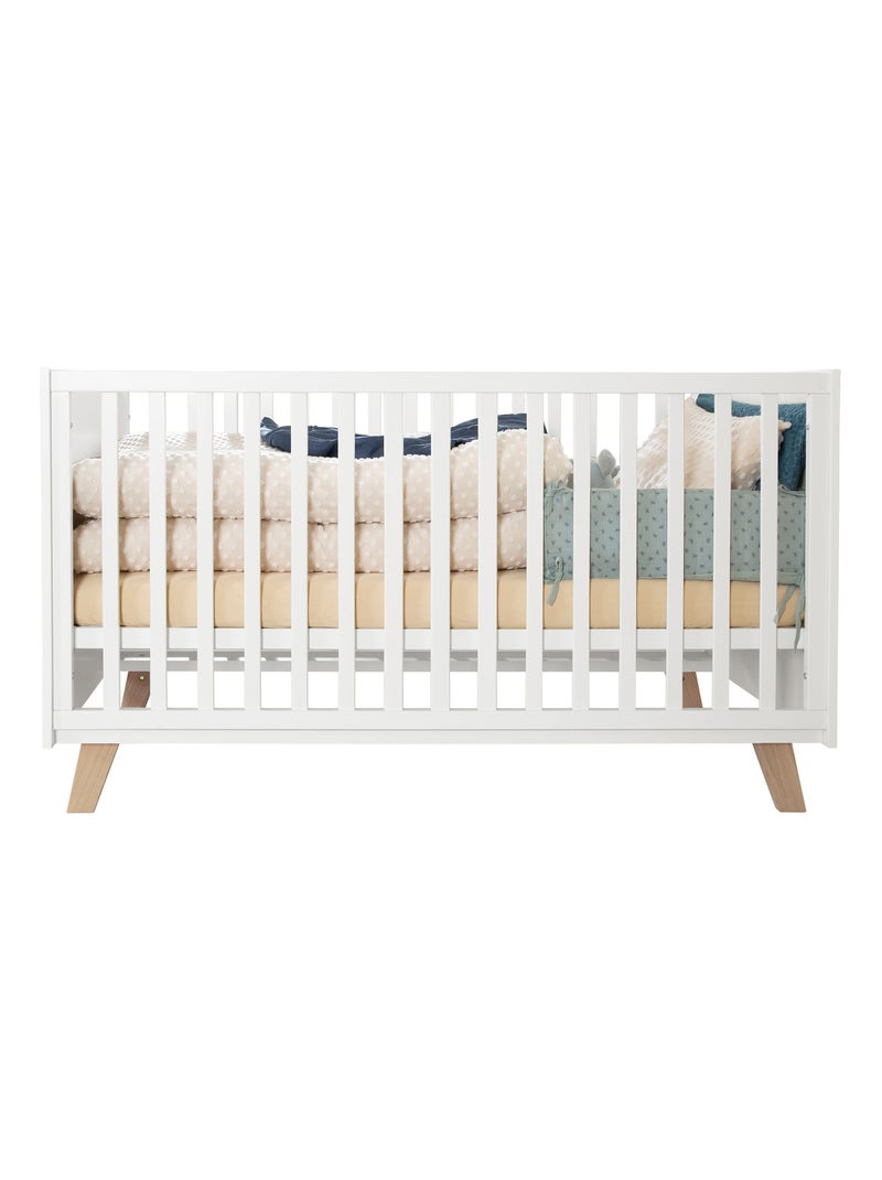 Lit bébé évolutif 70 x 140 convertible en lit enfant 'Smile' ROBA Blanc Marron - Kiabi