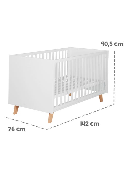 Lit bébé évolutif 70 x 140 convertible en lit enfant 'Smile' ROBA - Kiabi
