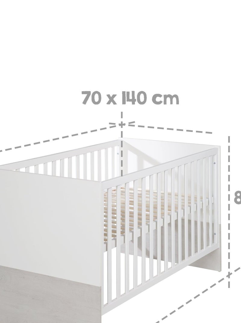 Lit bébé évolutif 70 x 140 convertible en lit junior 'Julia' ROBA Blanc - Kiabi