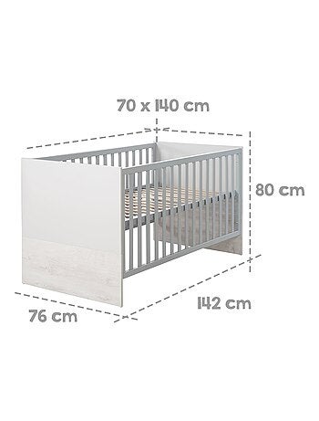 Lit bébé évolutif 70 x 140 convertible en lit junior 'Maren 2' ROBA