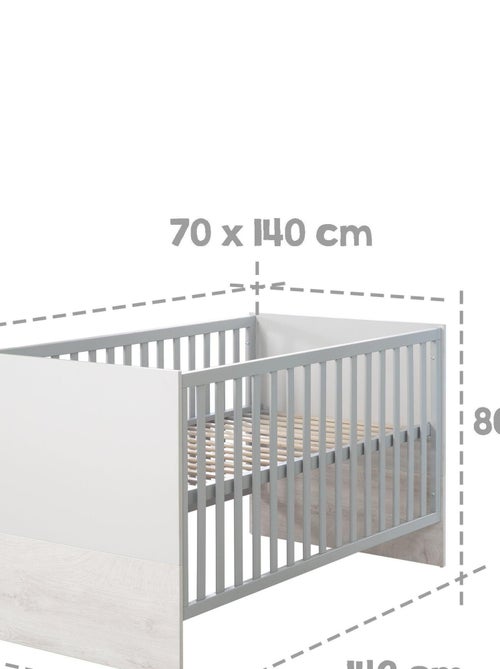 Lit bébé évolutif 70 x 140 convertible en lit junior 'Maren 2' ROBA - Kiabi