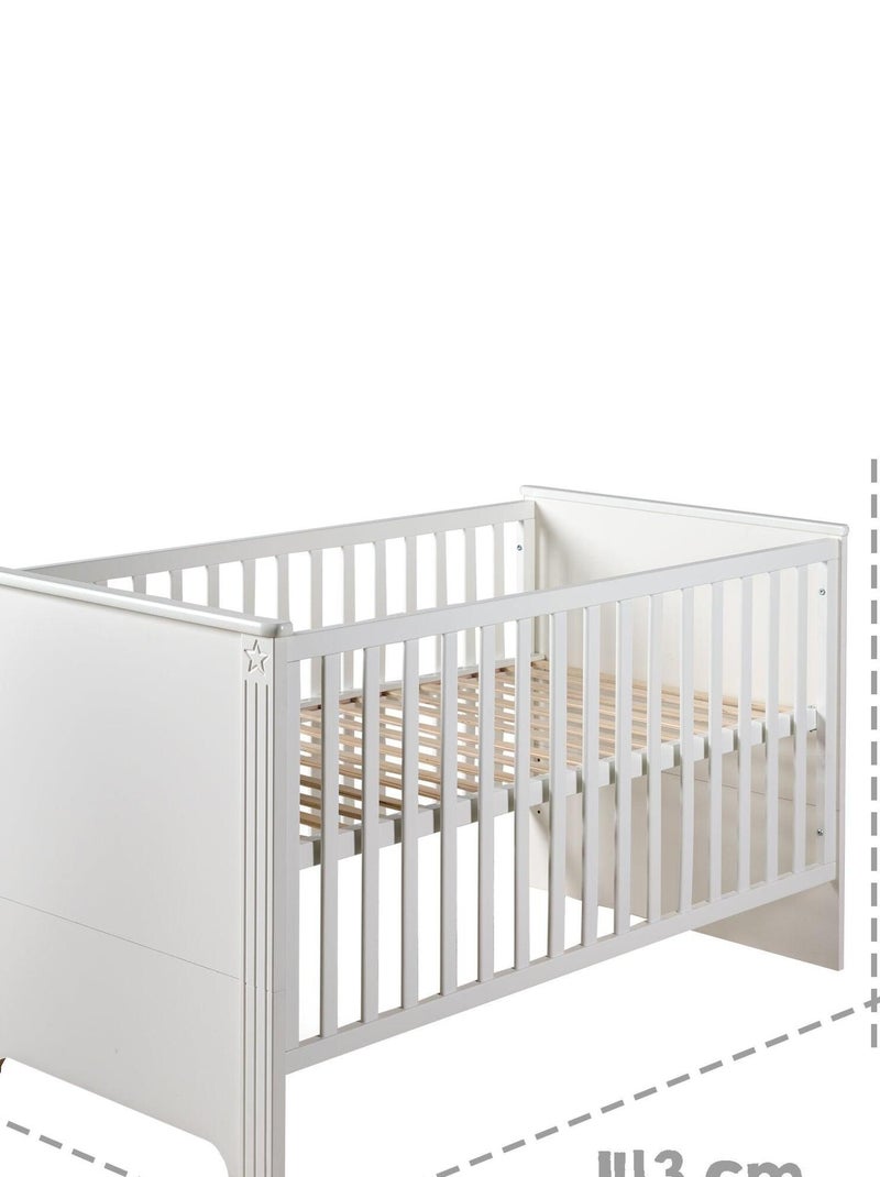 Lit bébé évolutif 70 x 140 convertible en lit junior 'Maxi' ROBA Blanc - Kiabi