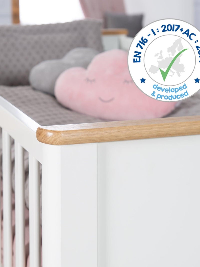 Lit bébé évolutif 70 x 140 transformable en lit junior 'Ava' ROBA Blanc - Kiabi