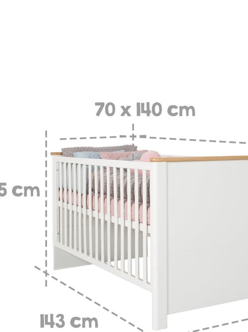 Lit bébé évolutif 70 x 140 transformable en lit junior 'Ava' ROBA - Kiabi