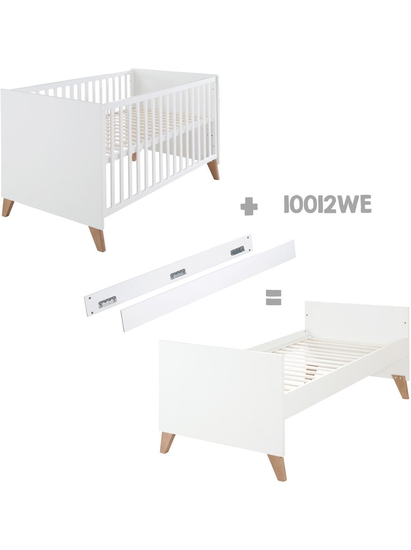 Lit bébé évolutif 70 x 140 transformable en lit junior 'Ole' ROBA Blanc - Kiabi