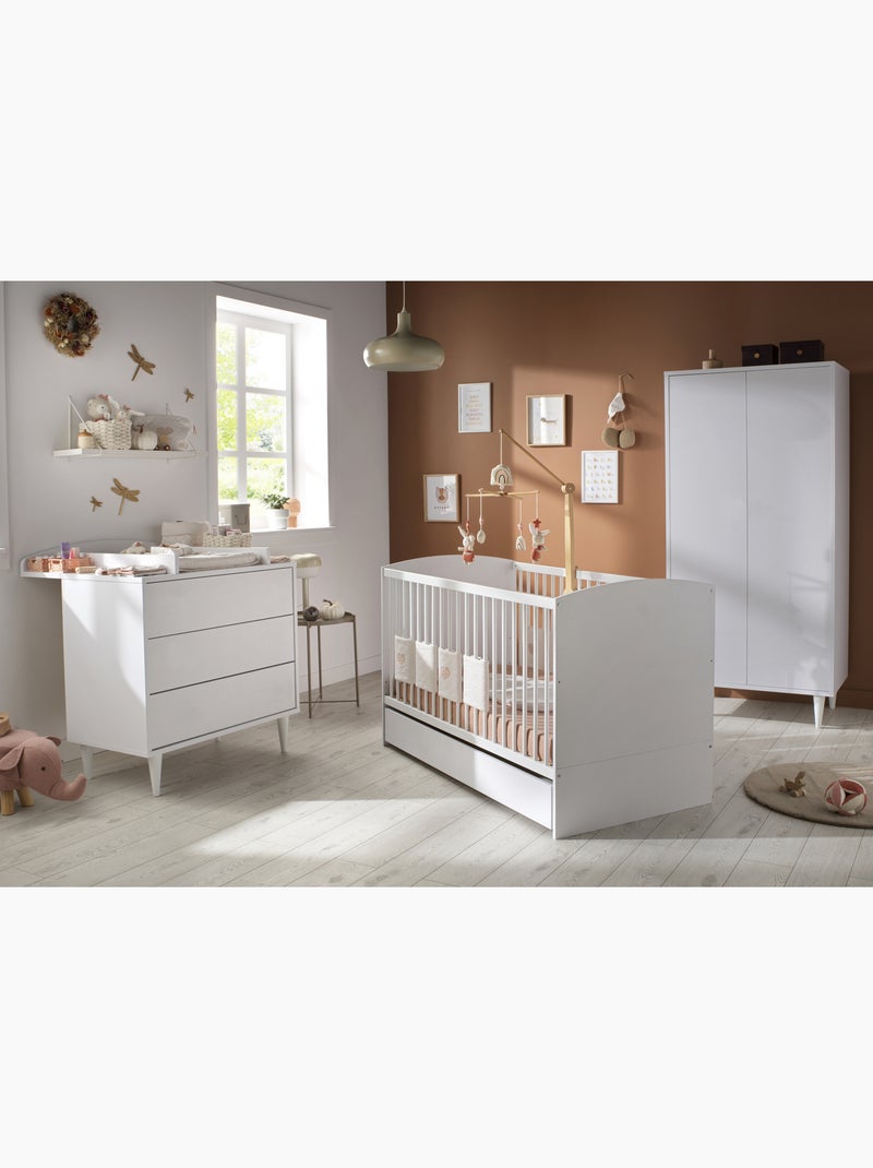 Lit bébé évolutif 70x140 - Little Big Bed - têtes de lit panneaux - SAUTHON Blanc - Kiabi