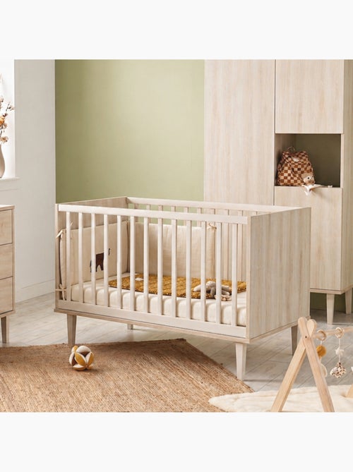 Lit bébé évolutif 70x140 sur pieds- Little Big Bed en bois décor hêtre cendré - SAUTHON - Kiabi