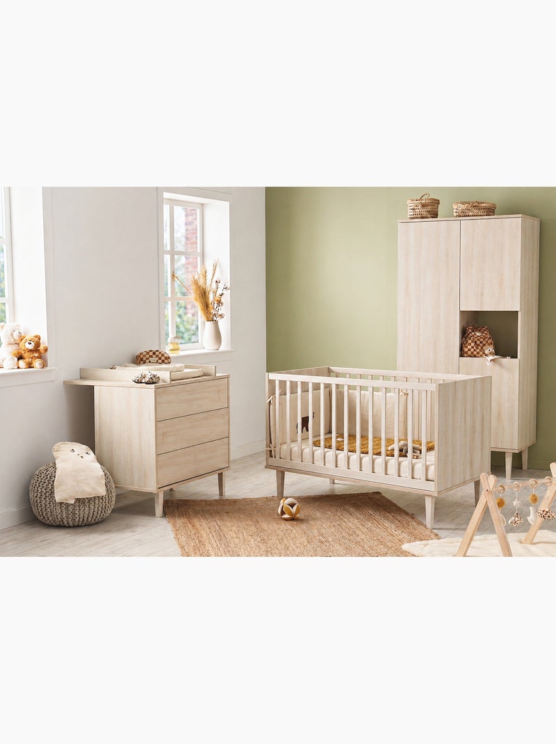 Lit bébé évolutif 70x140 sur pieds- Little Big Bed en bois décor hêtre cendré - SAUTHON Beige - Kiabi