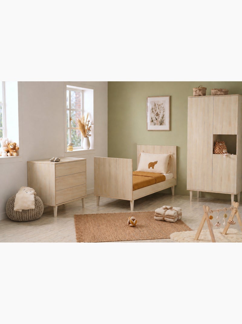 Lit bébé évolutif 70x140 sur pieds- Little Big Bed en bois décor hêtre cendré - SAUTHON Beige - Kiabi