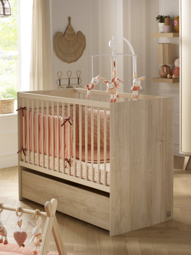 Lit bébé évolutif avec têtes panneaux imitation bois - Marron - Kiabi