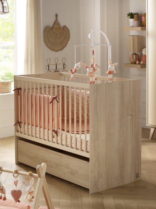 Lit bébé évolutif avec têtes panneaux imitation bois - SAUTHON - Kiabi