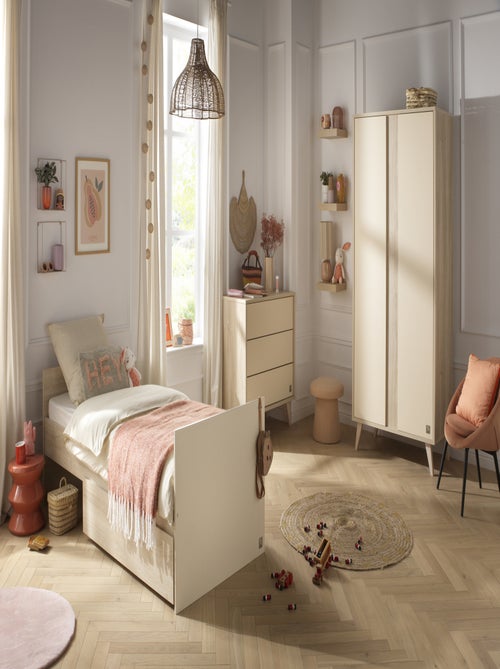 Lit bébé évolutif avec têtes panneaux imitation bois - SAUTHON - Kiabi
